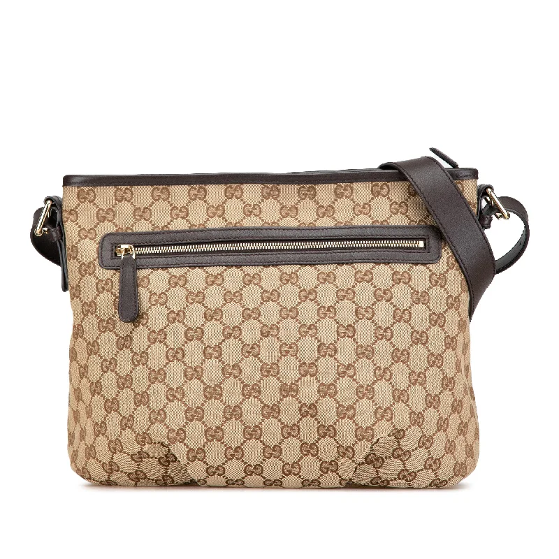 Ladies Gucci shoulder bags with a wide - width strapTan Gucci GG Canvas Crossbody