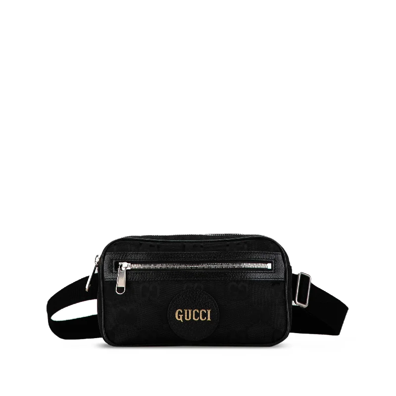 Gucci backpacks for women with a multi - pocket designBlack Gucci GG Nylon Off The Grid Belt Bag