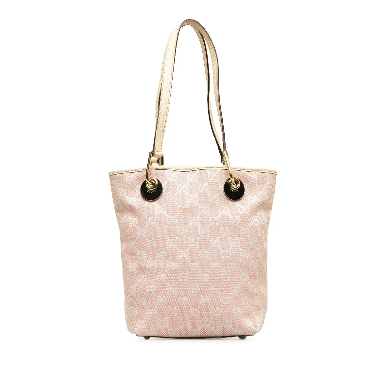 Gucci handbags for women with a metal - framed claspPink Gucci GG Canvas Eclipse Shoulder Bag