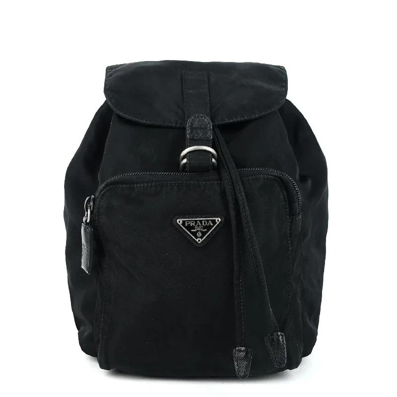 Prada Cleo bags with a contrast - colored interior for visual interestFront Pocket Small Nylon Backpack