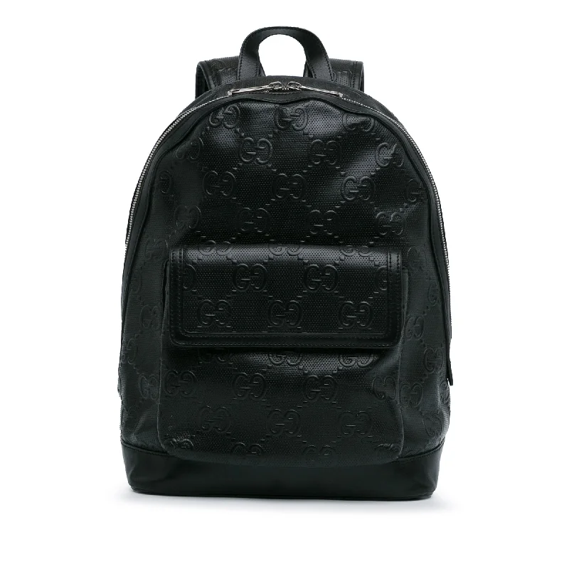 Gucci Marmont bags for women with quilted leather exteriorsBlack Gucci GG Embossed Backpack