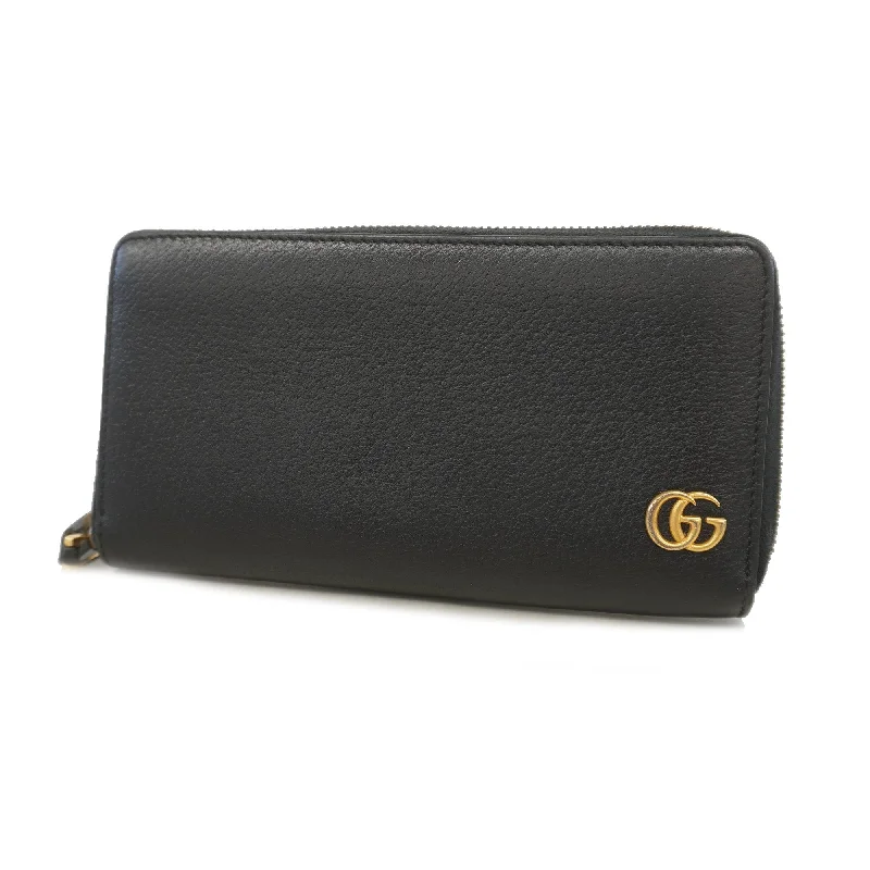 Medium - sized Women Gucci handbags for everyday useGucci Bi-fold Wallet GG Marmont 428736 Leather Black