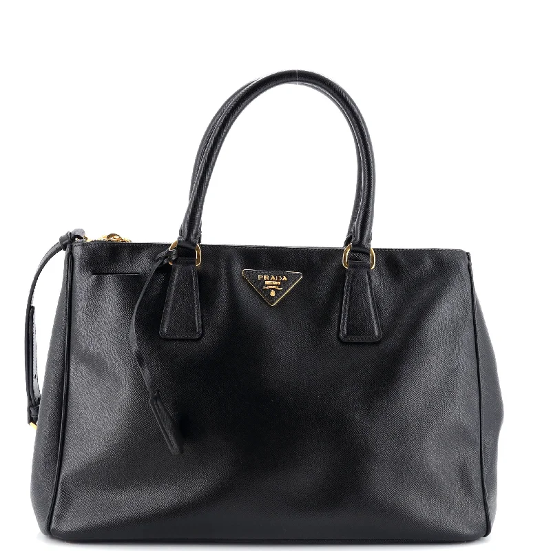 Prada tote bags with a spacious interior and a magnetic - snap closureDouble Zip Lux Tote Saffiano Leather Medium