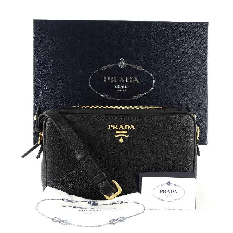 Ladies Prada shoulder bags with a tassel - adorned zipper for added charmDouble Zip Saffiano Leather Bag