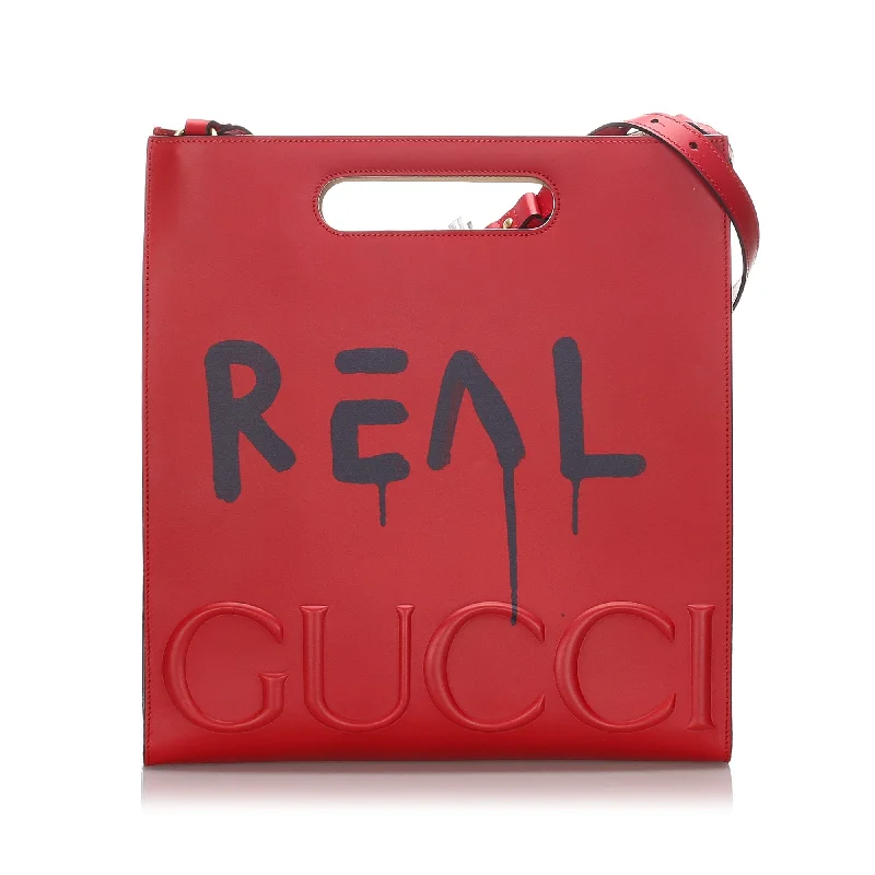 Women Gucci Sylvie bags with a leather - wrapped handleGucci Red Calf Leather GucciGhost Tote Italy