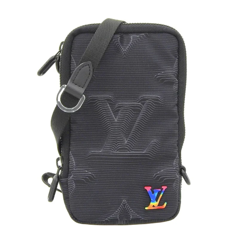 Louis Vuitton crossbody bags with adjustable shoulder straps for comfortLouis Vuitton 3D Monogram Double Phone Pouch Rainbow Shoulder Black M80141