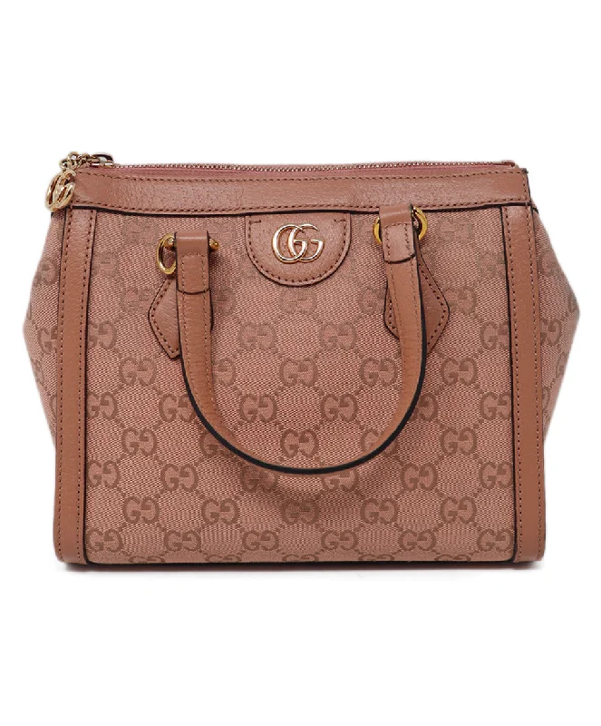 Women Gucci tote bags in GG Supreme canvas for a branded feelGucci Pink Canvas & Leather Monogram Tote