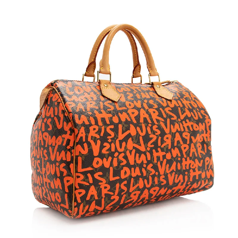 Louis Vuitton Alma bags with a detachable shoulder strap for versatilityLouis Vuitton Limited Edition Monogram Graffiti Speedy 30 Satchel (20369)