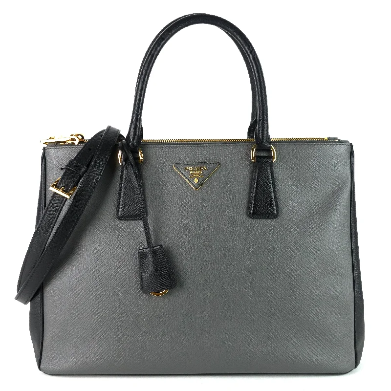 Prada Cleo bags with a detachable coin purse for added functionalityDouble Zip Lux Medium Saffiano Leather Tote Bag