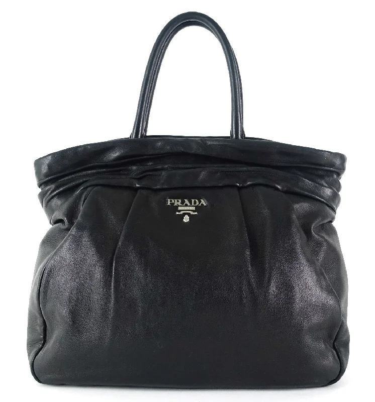 Small - sized Prada Saffiano leather bags for a compact and stylish carryPleated Vitello Daino Leather Bag