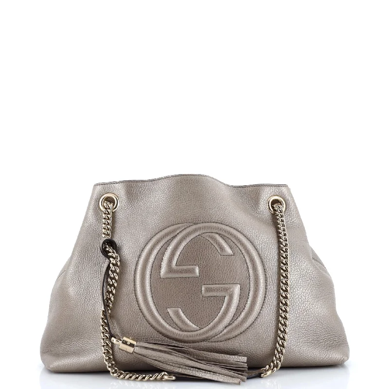 Gucci tote bags for women with a printed Gucci logoSoho Chain Strap Shoulder Bag Leather Medium