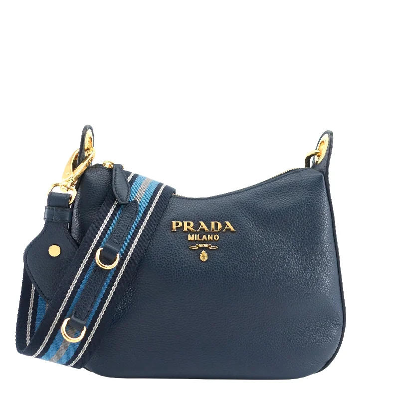 Prada bags with a front - zip pocket for small items like cards and keysVitello Phenix Leather Bag