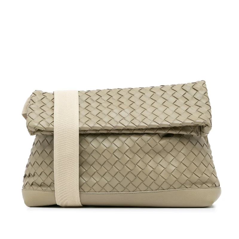 Bottega Veneta bags made of sustainable materialsBrown Bottega Veneta Nappa Intrecciato Fold Over Crossbody