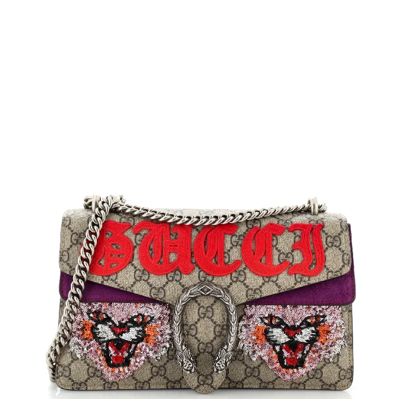 Women Gucci bags with a detachable mobile phone holderDionysus Bag Embroidered GG Coated Canvas Small