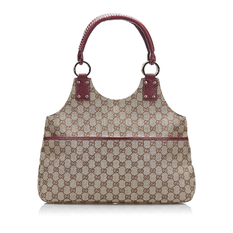 Women Gucci bags with a front - flap pocket for quick - access itemsGucci GG Canvas Handbag