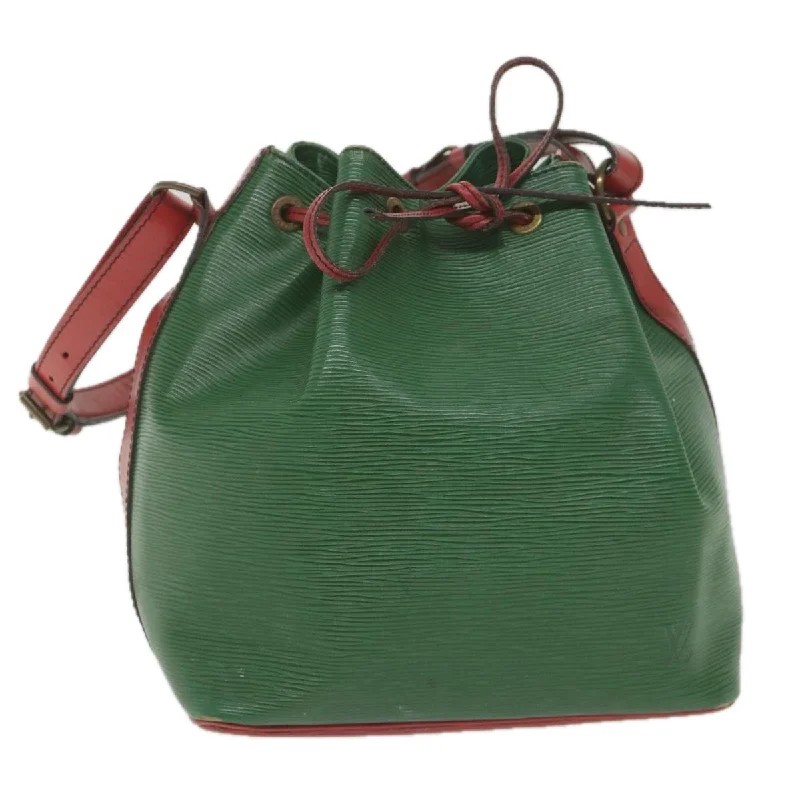 Ladies Louis Vuitton Petite Malle bags in a pastel color for a soft lookLOUIS VUITTON Epi Petit Noe Shoulder Bag Bicolor Green Red M44147 Auth bs10104