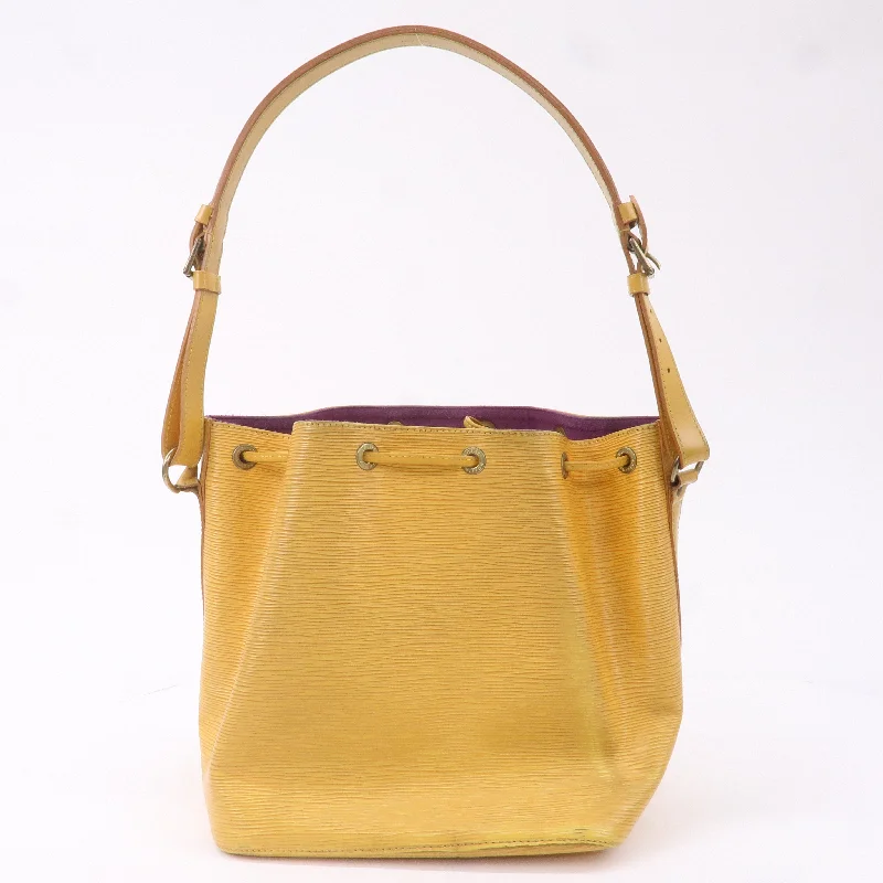 Louis Vuitton bags with a magnetic snap closure for easy accessLouis Vuitton Epi Petit Noe Shoulder Bag Tassili Yellow M44109