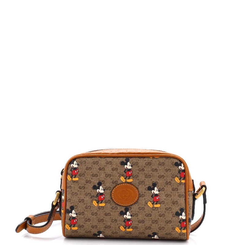 Women Gucci bags with a front - zip pocket for small itemsDisney Mickey Mouse Shoulder Bag Printed Mini GG Coated Canvas Mini