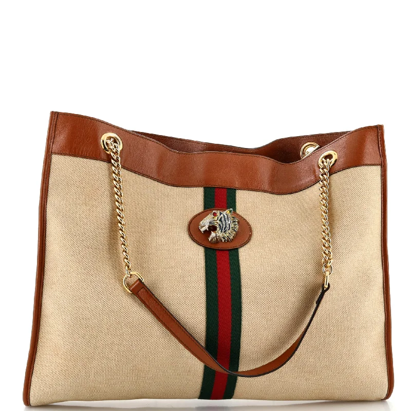 Gucci Marmont bags for women with a snakeskin - effect panelGucci Rajah Chain Tote Canvas Large