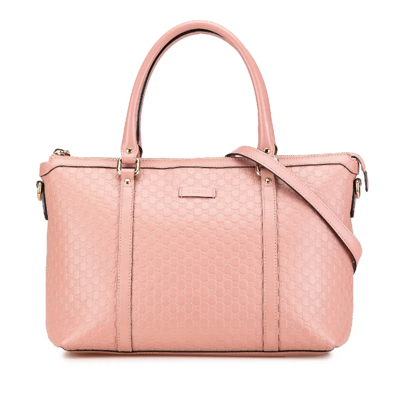 Gucci tote bags for women with a double - handle designPink Gucci Small Microguccissima Joy Satchel