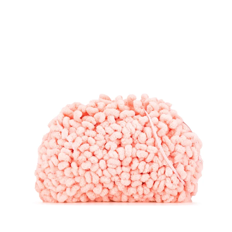 Bottega Veneta bags with transparent panelsPink Bottega Veneta Chenille The Mini Pouch Crossbody Bag