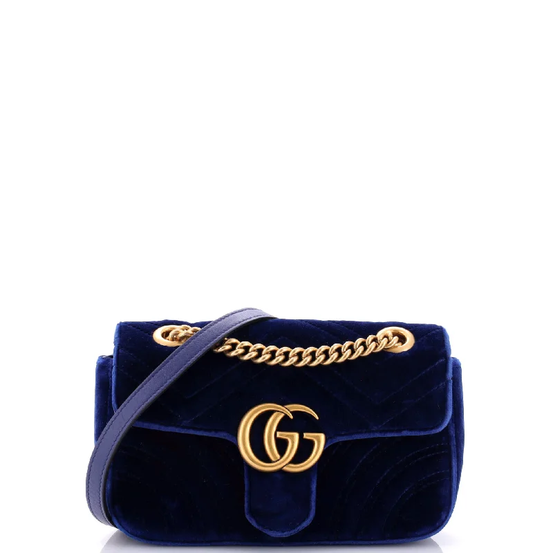 Gucci handbags for women with a beaded trimGG Marmont Flap Bag Matelasse Velvet Mini