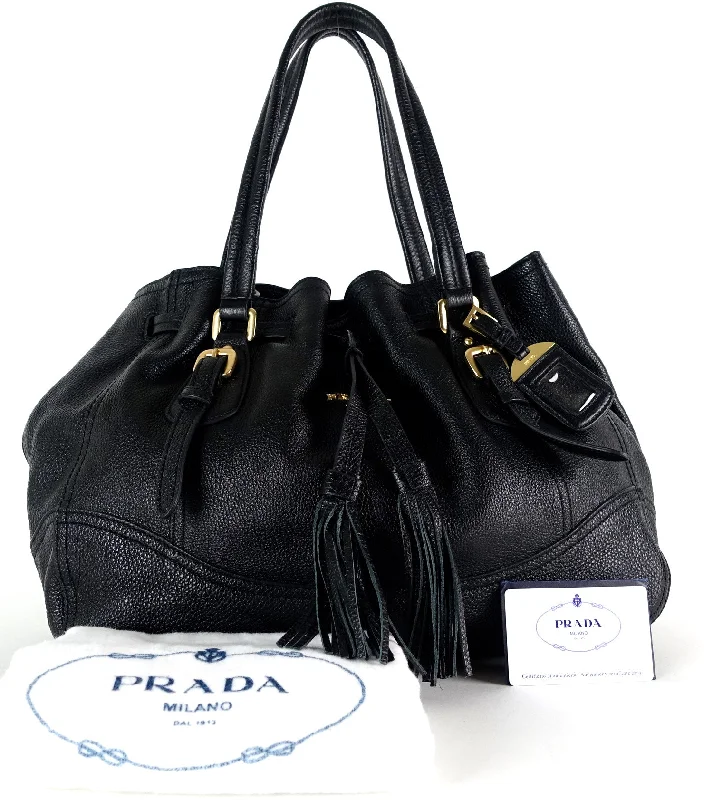 Ladies Prada Galleria bags with gold - toned hardware for a luxurious touchCervo Antik Tassel Drawstring Tote Bag