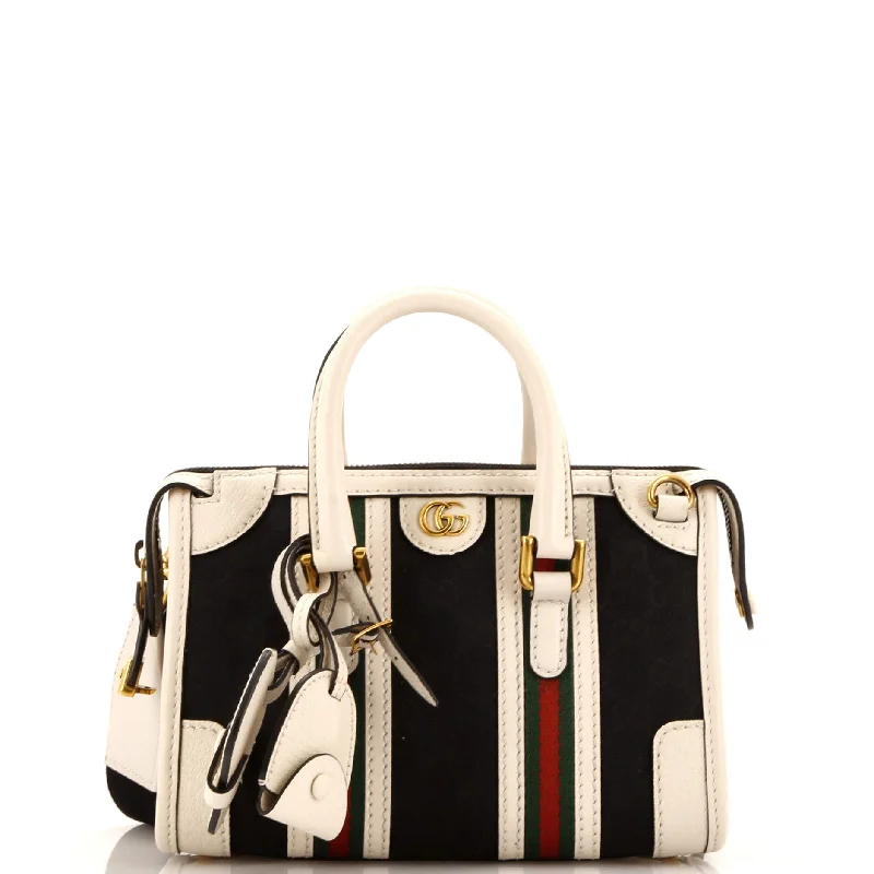 Ladies Gucci Dionysus bags with a detachable shoulder strapBauletto Top Handle Bag GG Canvas and Leather Small