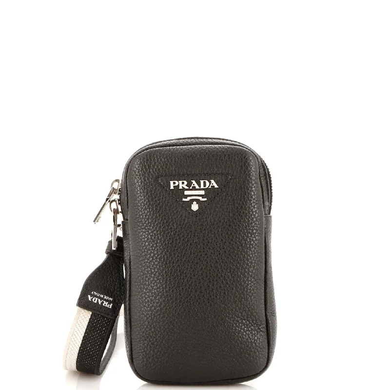 Prada bags with a detachable mirror inside for quick touch - upsFlou Phone Crossbody Vitello Daino