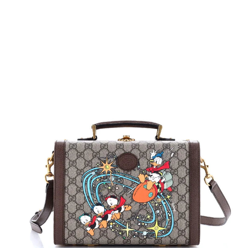 Women Gucci bags with a zippered interior pocketDisney Donald Duck Top Handle Beauty Case Printed GG Coated Canvas