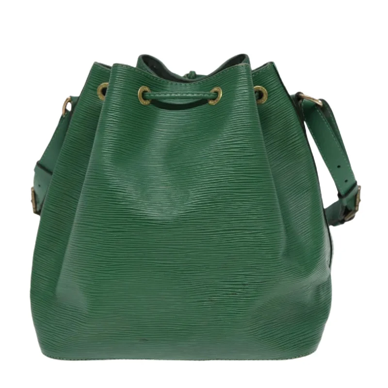 Louis Vuitton handbags with a back - zip pocket for storing valuablesLOUIS VUITTON Epi Petit Noe Shoulder Bag Green M44102 LV Auth 89333