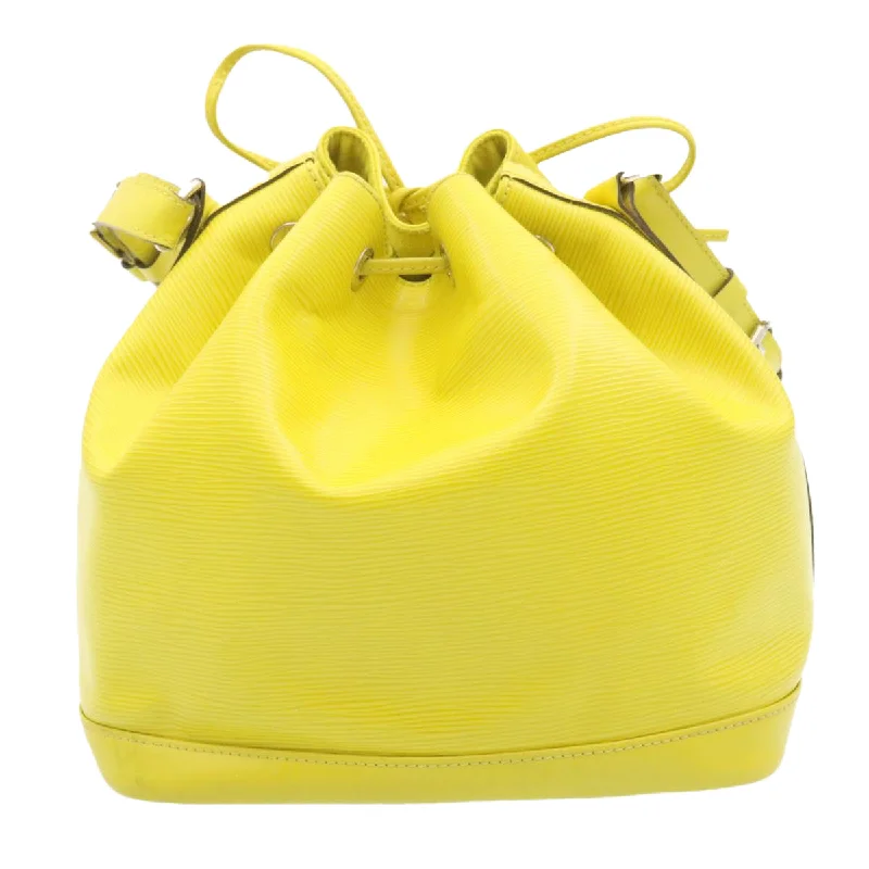 Louis Vuitton handbags with a metal - framed clasp for durabilityLOUIS VUITTON Epi Petit Noe Shoulder Bag Yellow Pistache M40969 LV Auth tp041