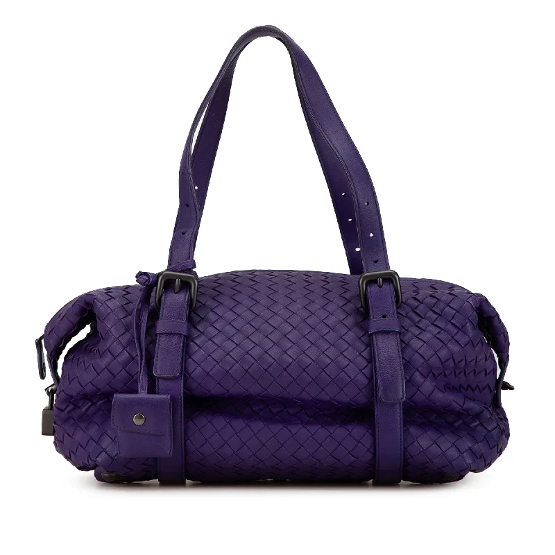 Bottega Veneta bags with leather - wrapped handlesPurple Bottega Veneta Intrecciato Montaigne Shoulder Bag