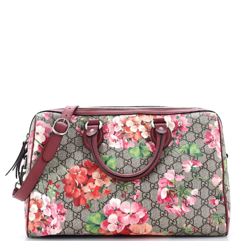 Women Gucci bags with a detachable mirror insideConvertible Boston Bag Blooms Print GG Coated Canvas Medium