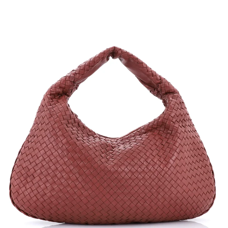 Bottega Veneta bags with embossed leather logosVeneta Hobo Intrecciato Nappa Large