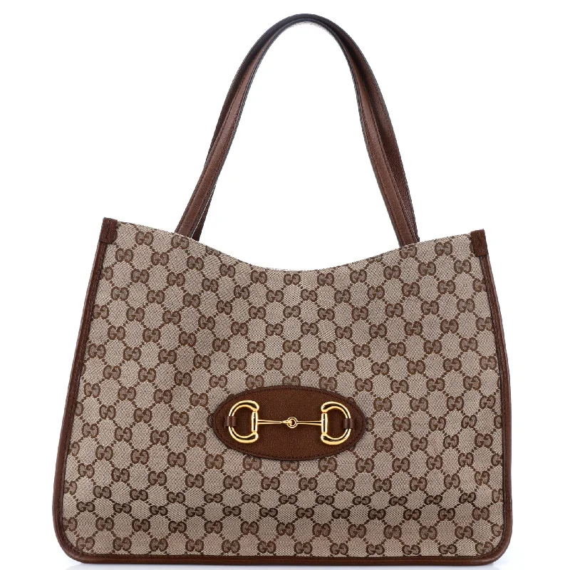 Gucci tote bags for women with a spacious interiorHorsebit 1955 Tote GG Canvas Medium