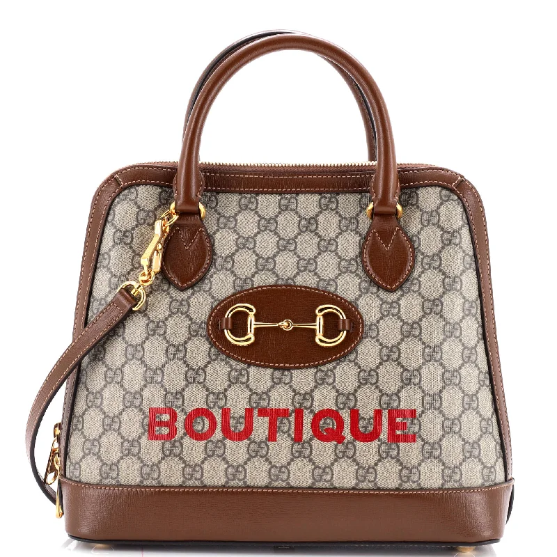 Ladies Gucci Dionysus bags with a star - shaped charmHorsebit 1955 Top Handle Bag Printed GG Coated Canvas and Leather Medium