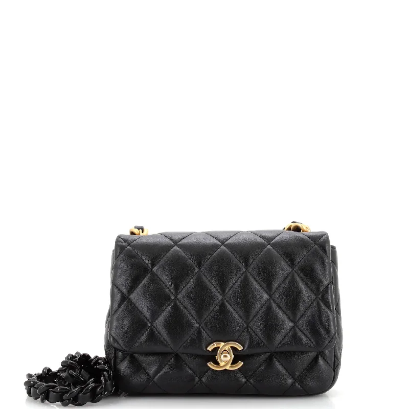 Gucci Marmont bags for women with a snakeskin - effect panelLacquered Metal CC Flap Bag Quilted Lambskin Small