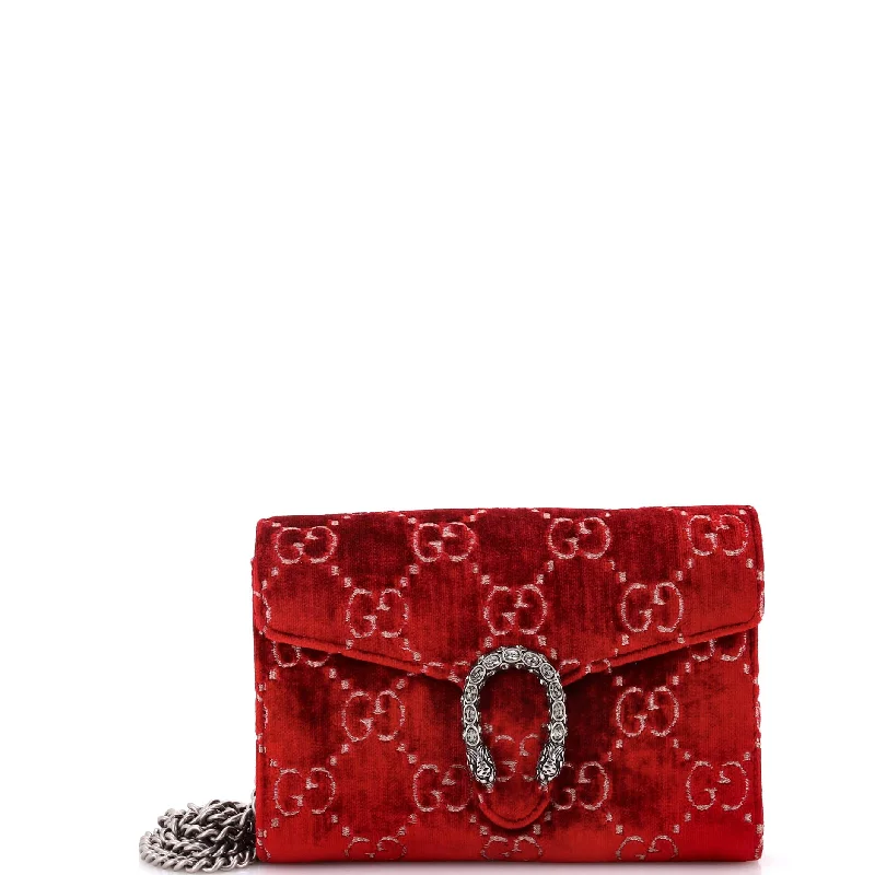 Gucci backpacks for women with a padded laptop compartmentDionysus Chain Wallet GG Velvet Small