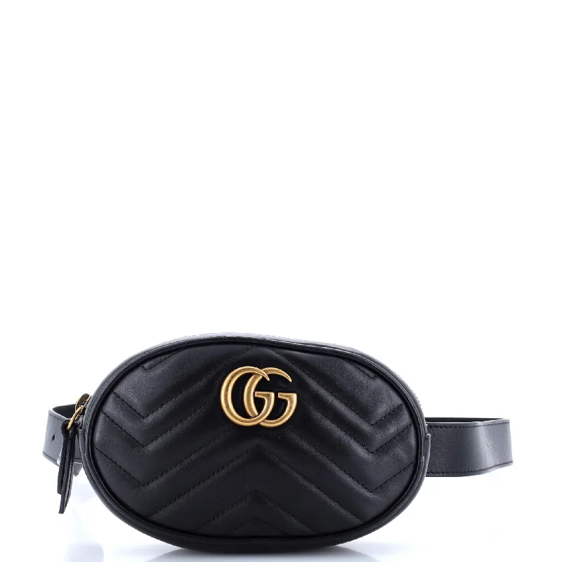 Gucci Marmont bags for women with a contrast - colored interiorGG Marmont Belt Bag Matelasse Leather