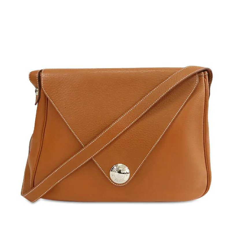 Two - Tone Hermes Bags for a Modern and Stylish AppearanceBrown Hermès Clemence Christine Shoulder Bag