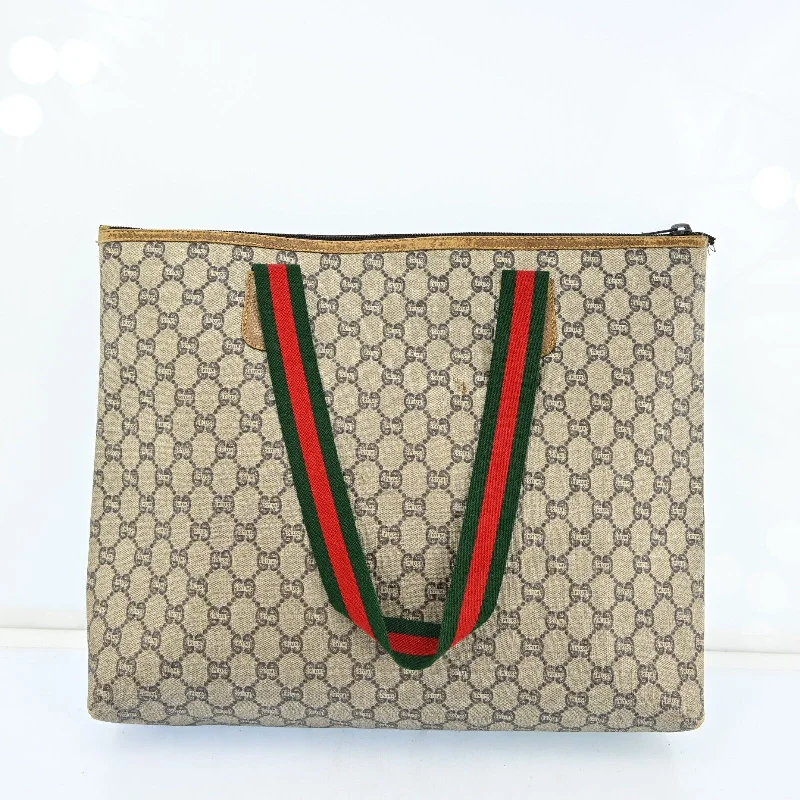 Gucci tote bags for women with a double - handle designGucci Plus Tote Bag Sherry Line Browns