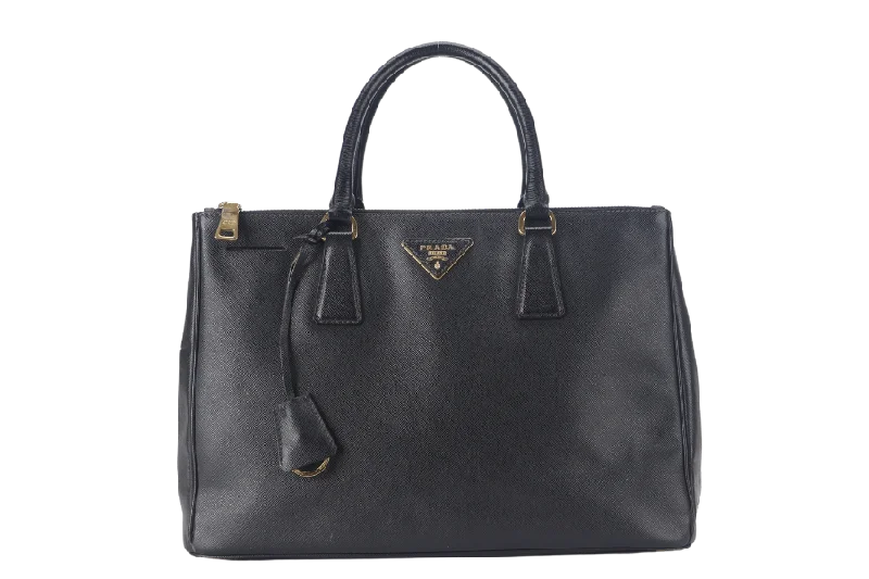 Prada Cahier bags with a detachable shoulder strap for versatile carryingPRADA SAFFIANO LUX BLACK LEATHER (BN1844) GOLD HARDWARE WITH CARD AND DUST COVER