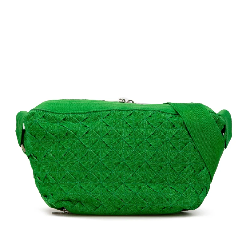 Bottega Veneta bags for sports eventsGreen Bottega Veneta Canvas Intrecciato Webbing Cassette Crossbody