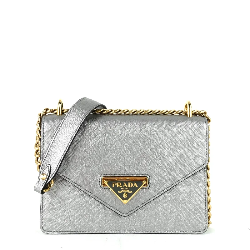 Ladies Prada Galleria bags with gold - toned hardware for a luxurious touchSaffiano Chain Crossbody Bag