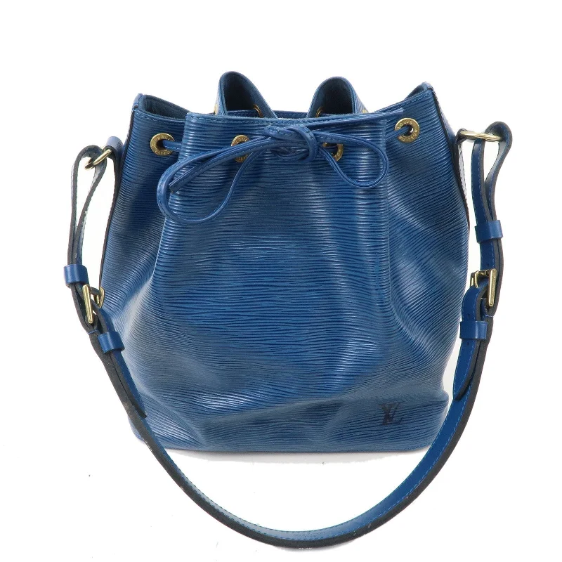 Ladies Louis Vuitton Capucines bags with a detachable shoulder strapLouis Vuitton Epi Petit Noe Shoulder Bag Toledo Blue M44105