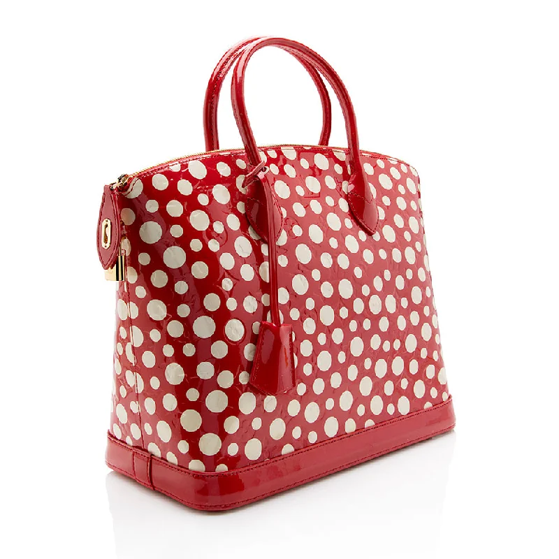 Louis Vuitton Twist bags with a snakeskin - effect panel for a bold lookLouis Vuitton Limited Edition Monogram Vernis Dots Infinity Lockit MM Satchel (15344)