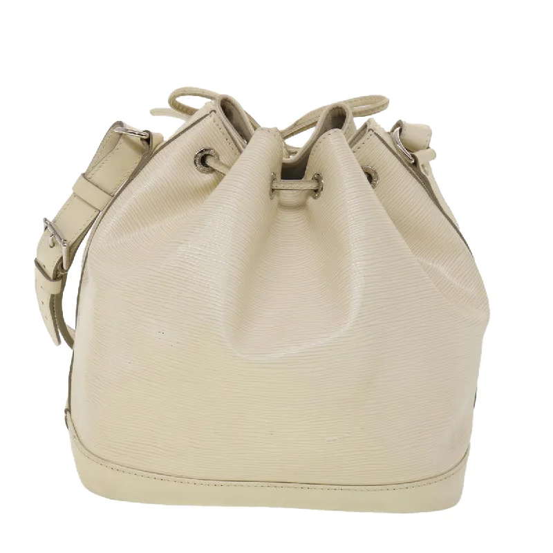 Louis Vuitton Alma bags featuring the signature top - handle designLOUIS VUITTON Epi Petit Noe Shoulder Bag White Yvoire M4084J LV Auth 39066