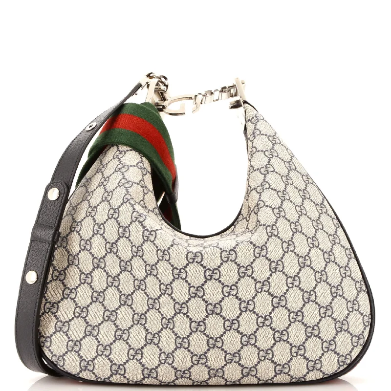 Ladies Gucci shoulder bags with a wide - width strapAttache Shoulder Bag GG Coated Canvas Medium