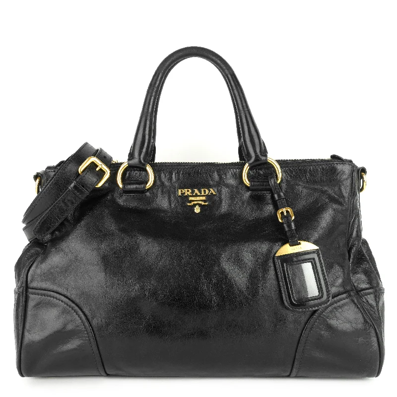 Ladies Prada Galleria bags with a detachable shoulder strap2-Way Glazed Leather Bag